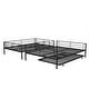 preview thumbnail 75 of 95, Metal Bunk Bed with Trundle Ladder High Guardrail Heavy-Duty Steel Loft Bed Frame with Safety Rail Able to Split