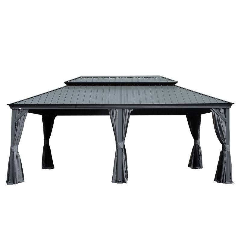 Domi Hardtop Gazebo with Galvanized Steel Double Roof and Aluminum Frame