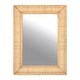 preview thumbnail 1 of 3, Rectangle Wall Mirror with Rattan Detail, Natural