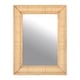 preview thumbnail 2 of 8, Wood Framed Wall Mirror with Rattan Detail - Natural