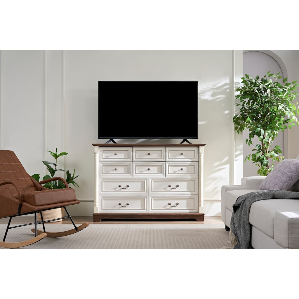 Rustic Rustic Chest of 10 Drawer Dresser Chest