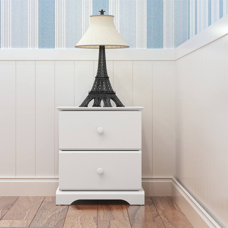 Hillsdale Furniture Baylor Wood 2-Drawer Nightstand - White