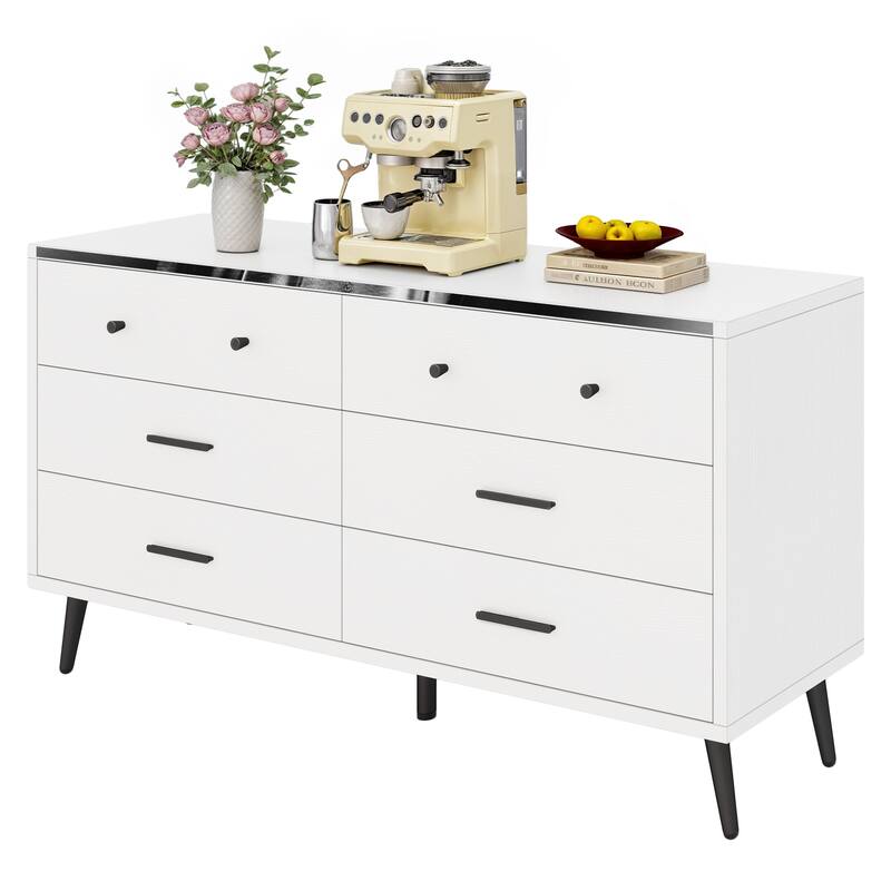 Moasis 47" W 6 Drawers Double Dresser for Bedroom, Chests of drawers