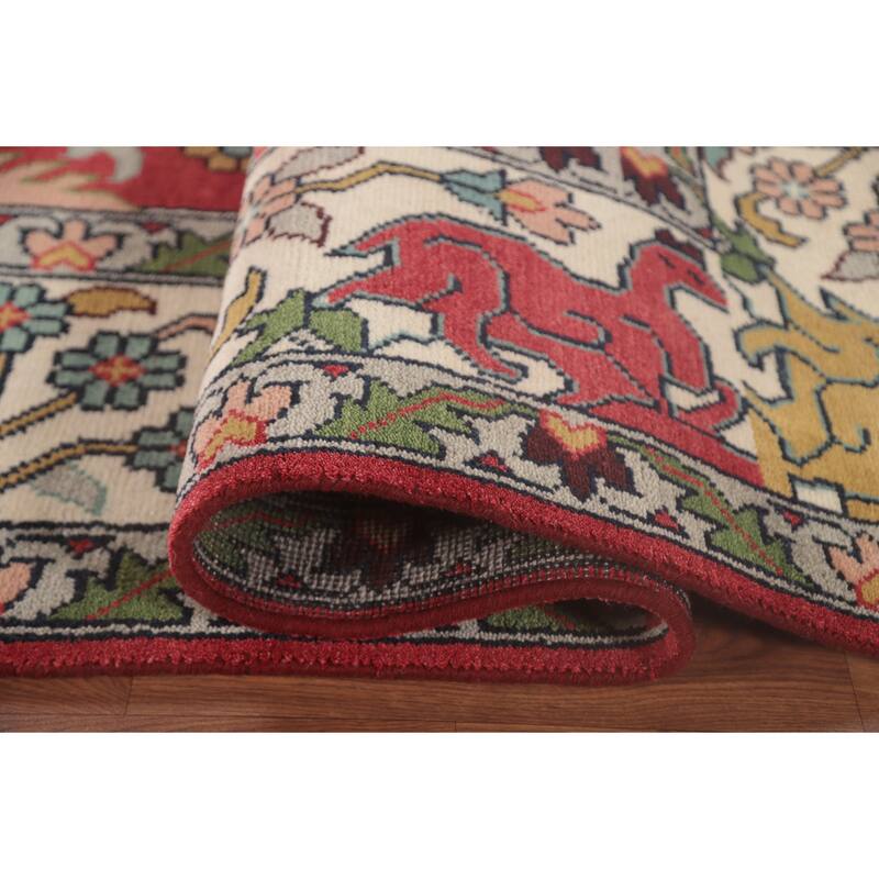 Animals Design Ziegler Area Rug Handmade Oriental Wool Carpet - 9'0"x 11'10"