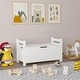 preview thumbnail 4 of 18, Kids Toy Box Chest,White Rubber Wood Toy Box for Boys Girls, Large Storage Cabinet with Flip-Top Lid/Safety Hinge
