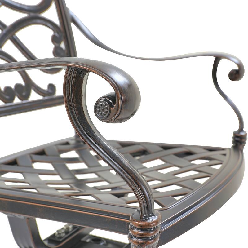 Clihome Patio Aluminum Garden Dinning Swivel Chair (Set of 2)