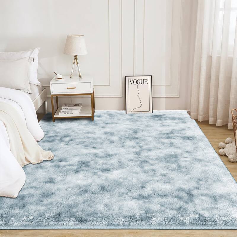 Silk and Wool Tie-Dyed Carpet, a Collision of Softness and Art - 5' x 8'