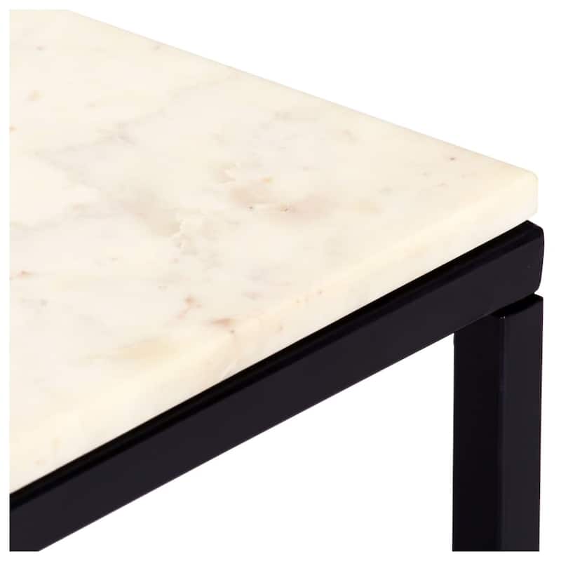 vidaXL Coffee Table End Table Side Sofa Table Real Stone with Marble Texture