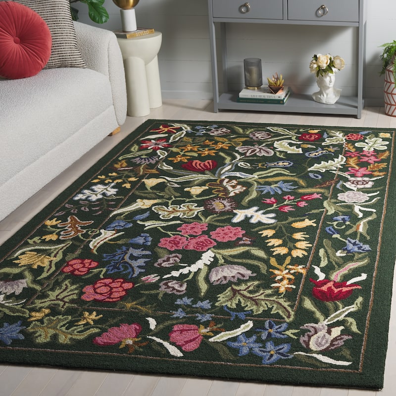 SAFAVIEH Handmade Chelsea Todora Oriental Wool Rug - 8' x 10' - Green/Pink