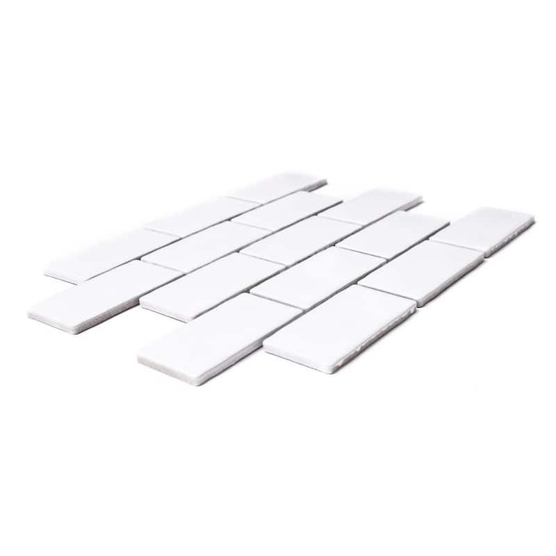 Metro 12x11 Glossy Porcelain Subway Mosaic Tile - Wall, Backsplash