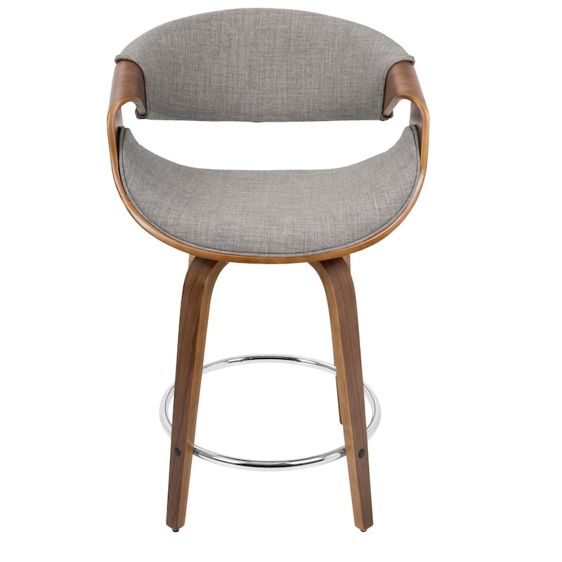 Carson Carrington Sauda 24" Fixed-Height Counter Stools with Bent Wood Legs & Round Footrest (Set of 2)