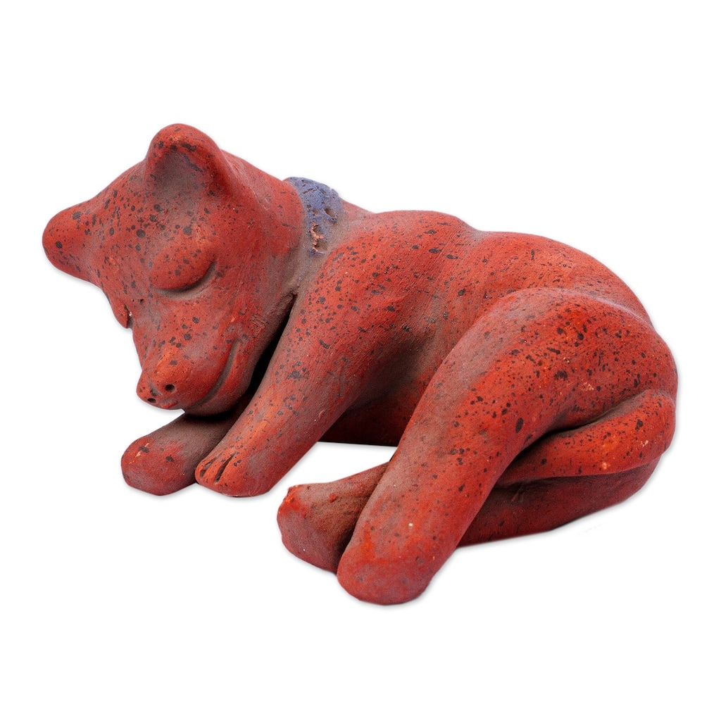 Novica Handmade Tlachichi Puppy Ceramic Figurine