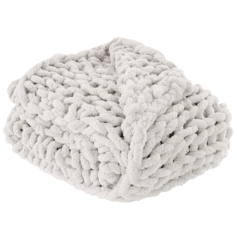 Modern Threads Chenille Chunky Hand Knit Throw