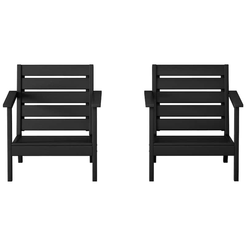 Birchwood All Weather HDPE Outdoor Patio Deep Seating Arm Chair (Set of 2)