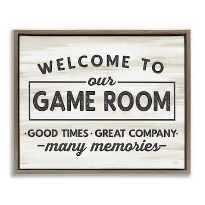 Stupell Welcome To Game Room Framed Floater Canvas Wall Art Design by Lux Me Designs