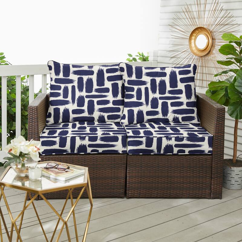 Sorra Home Outdoor Loveseat Pillow and Cushion Set