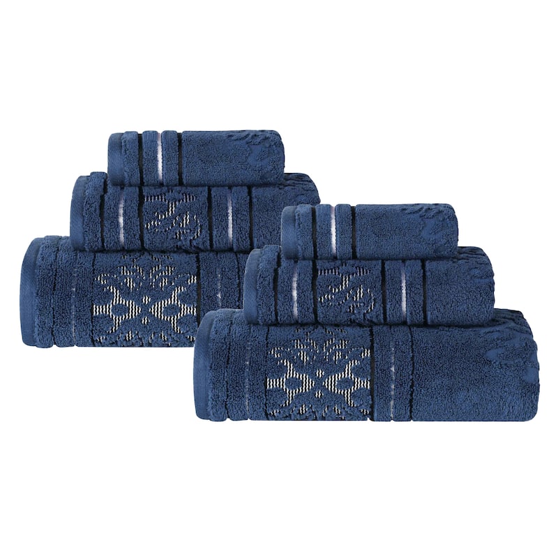 Superior Sadie Zero Twist Cotton 6 Piece Jacquard Towel Set