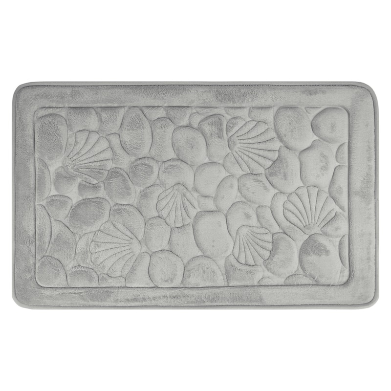 Shell Pattern Bathroom Mat Soft Memory Foam Absorbent Non-Slip Bath Rugs