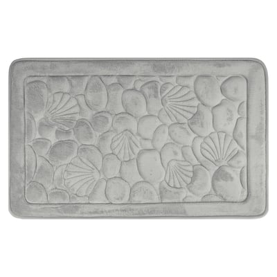Shell Pattern Bathroom Mat Soft Memory Foam Absorbent Non-Slip Bath Rugs