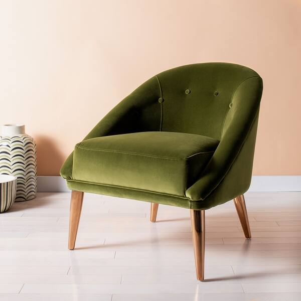 Safavieh Couture Hopkins Dark Olive Green Velvet Commercial Grade Club Chair Overstock 11178135