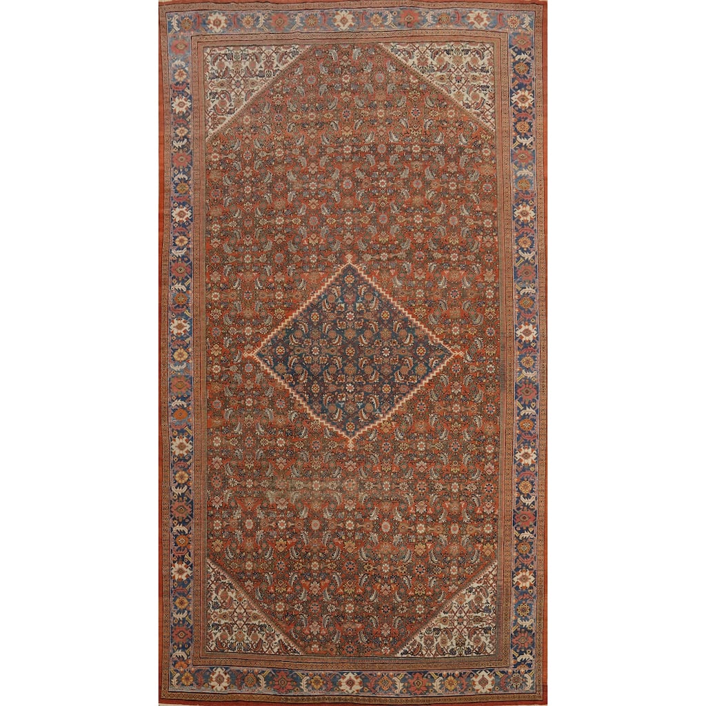 Hand Knotted Oriental 100% Wool Carpet Traditional Floral Oranges & Rust Sultanabad Area Rug - 18' 6'' X 10' 8''