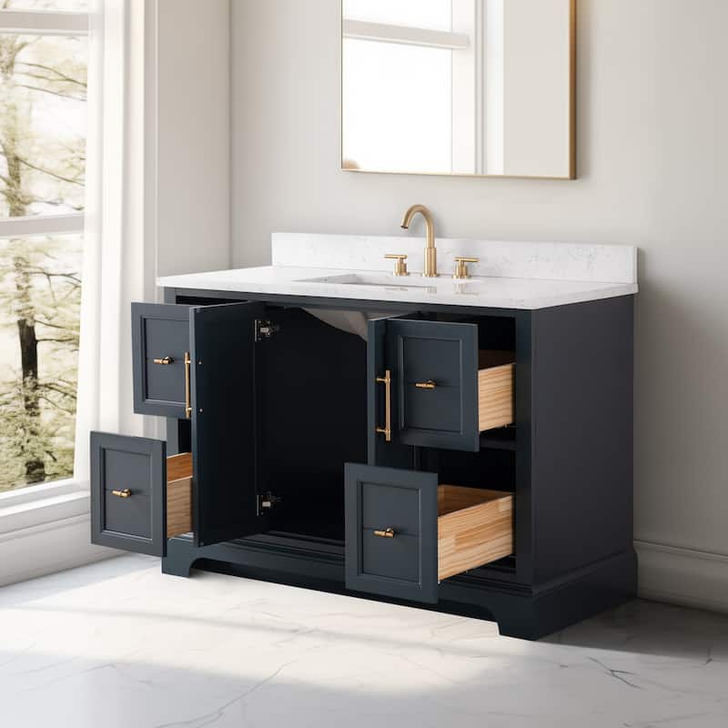 Vanity Art 48" Single Sink Bathroom Vanity with Top & Backsplash