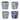 A&B Home Terracotta Blue and White Planters (Set of 4)
