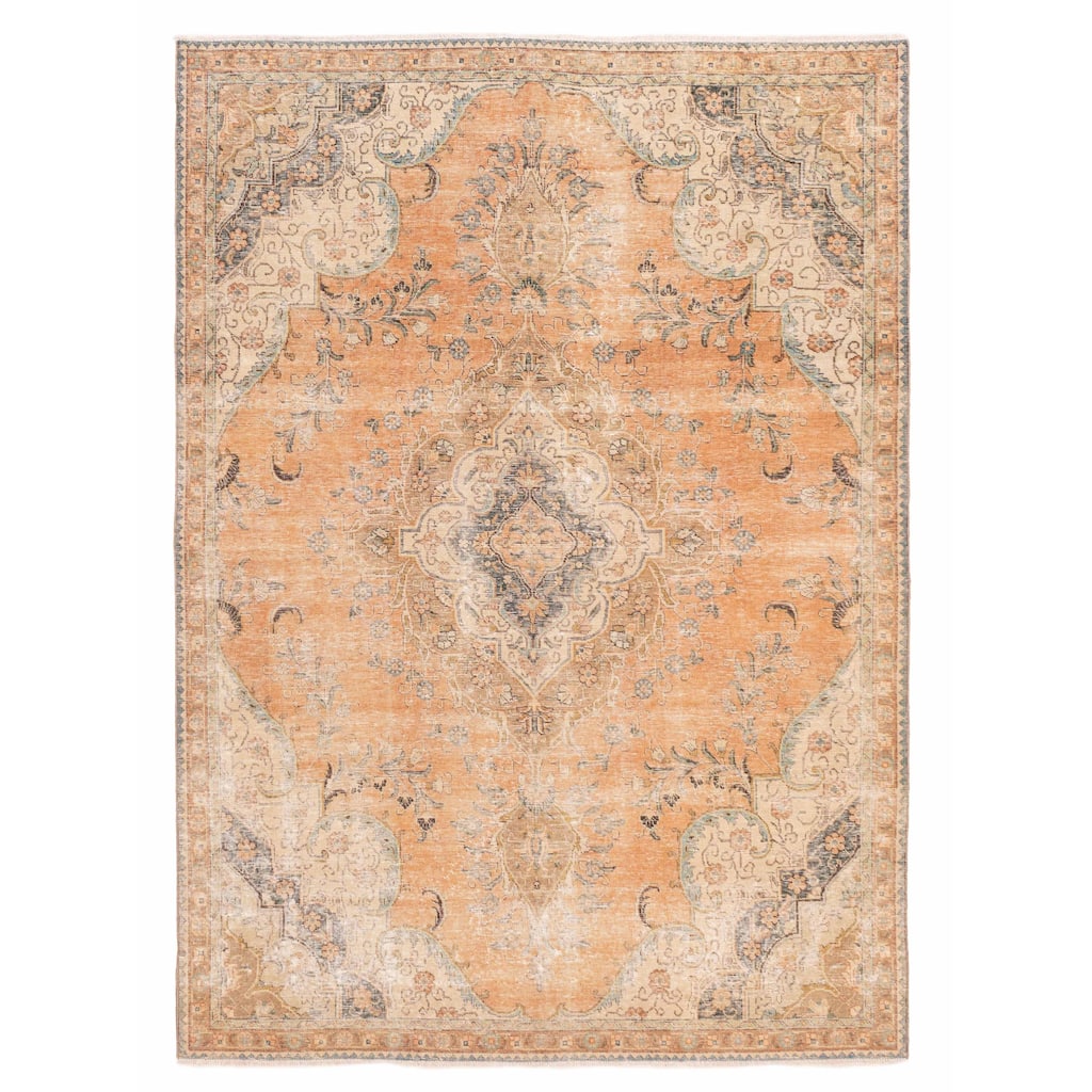 ECARPETGALLERY Hand-knotted Antalya Vintage Copper Wool Rug - 7'2 x 10'2