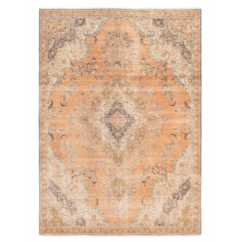 ECARPETGALLERY Hand-knotted Antalya Vintage Copper Wool Rug - 7'2 x 10'2