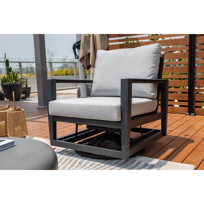 Laguna Powder-Coated Aluminum Swivel Glider Chair with Sunbrella® Cushions