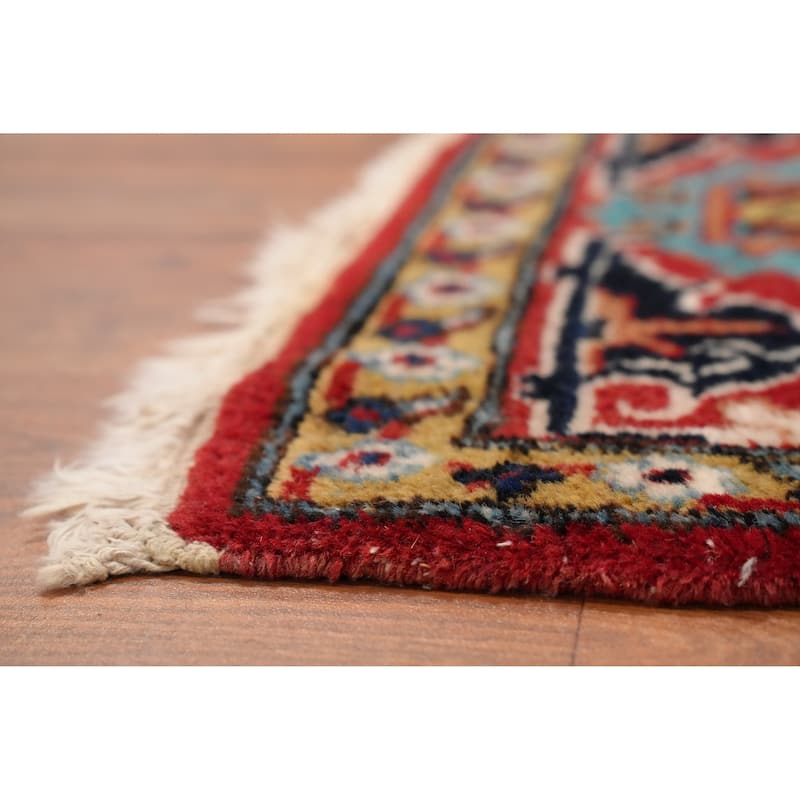 Hand Knotted Oriental 100% Wool Carpet Traditional Floral Beige & Ivories Tabriz Area Rug - 11' 2'' X 7' 4''
