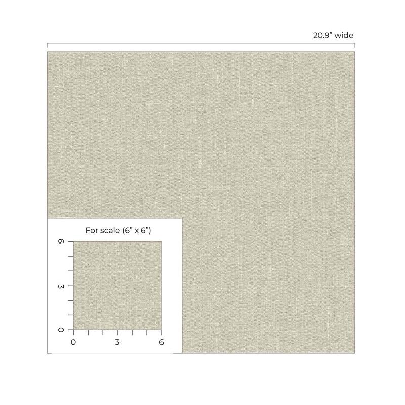 Seabrook Designs Abington Faux Linen Nonwoven Unpasted Wallpaper