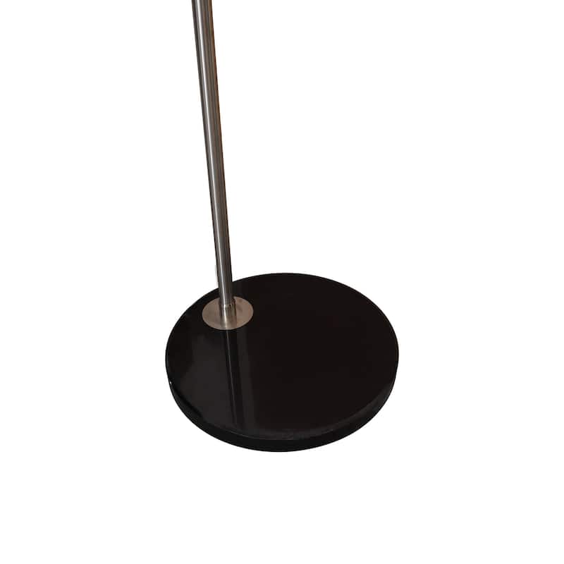 Floor Lamp with Black Marble Base and Metal Lamp Shade Arco Collection - 76"