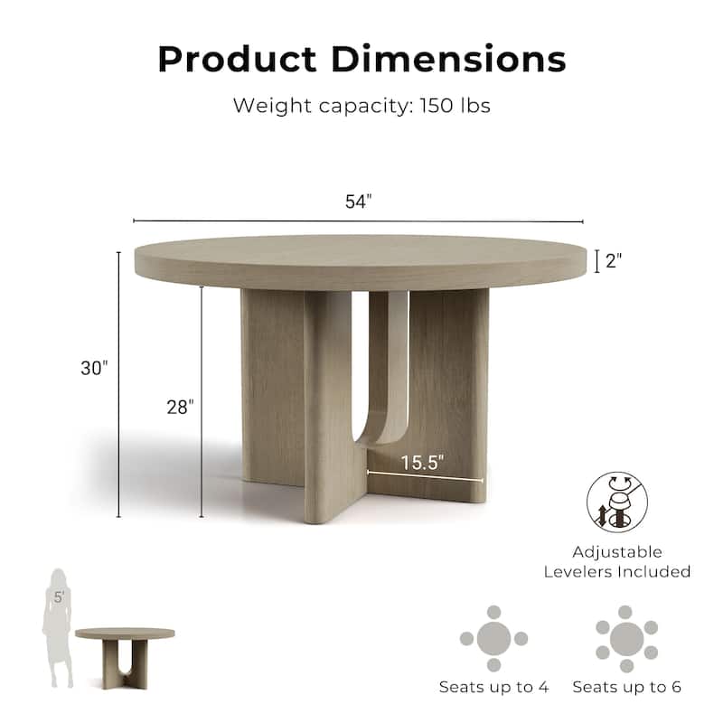 Furniture of America Piez Modern 5-Piece Solid Wood Round Dining Set