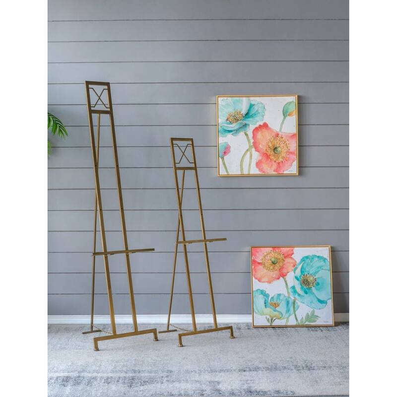 Small Floor Standing Easel Display Stand - 57" - Gold
