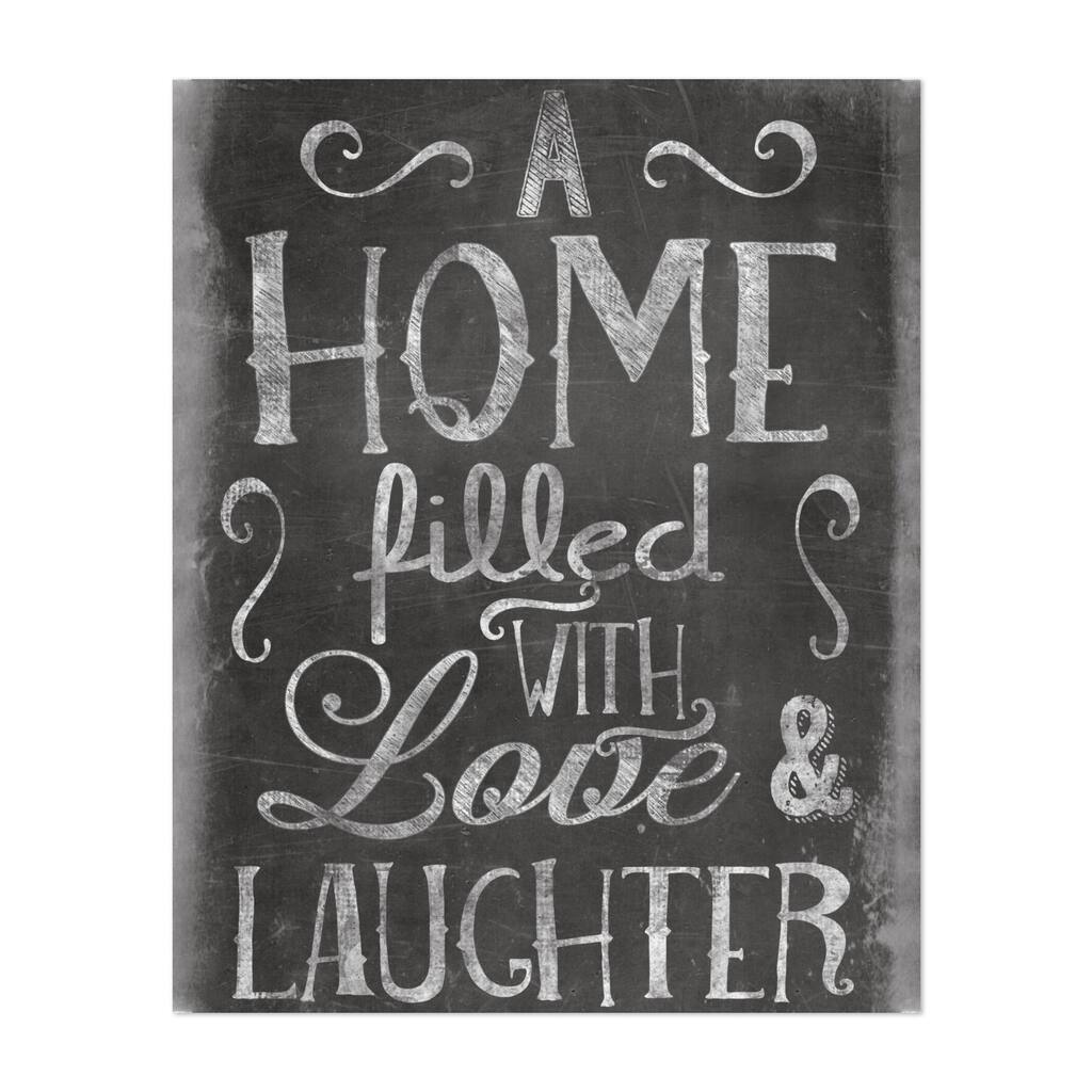 Chalkboard Home With Love Typography Quotes Sayings Art Print/Poster