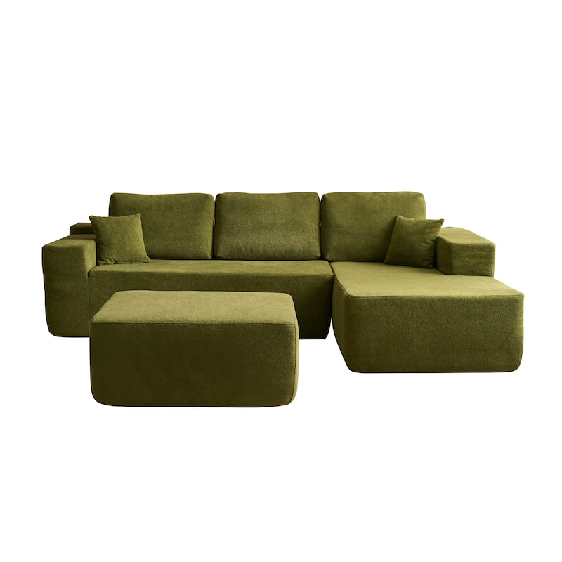 ​​OVIOS Lazy Chaise Lounge Sofa with Ottoman​