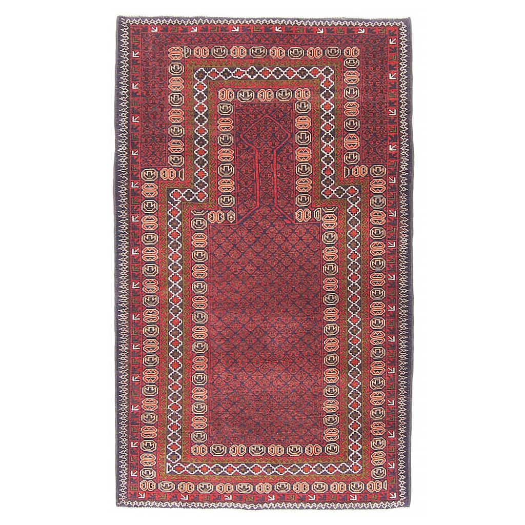 Teimani Burgundy Rug 2'9" x 4'8" - 2'9 x 4'8