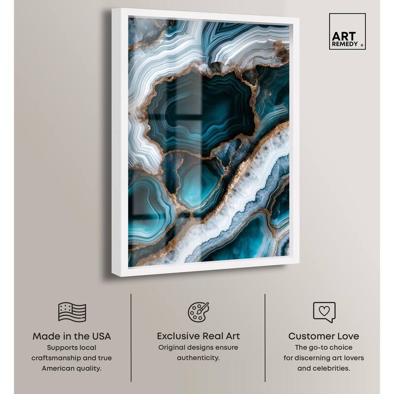 Teal Tectonic I Shadowbox by Art Remedy