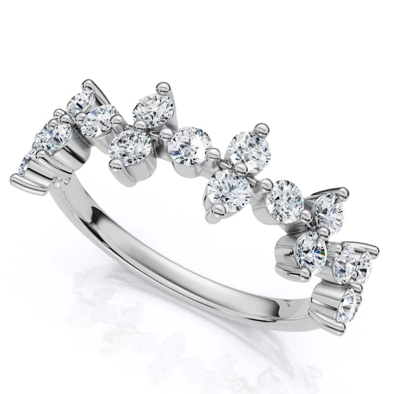 1/2Ct Round Diamond Wedding Ring Stackable Wedding Band Gold Lab Grown