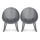 preview thumbnail 1 of 45, Set of 2 Mid-Century Modern Rocking Lounge Chairs - Egg-Shaped Breathable Plastic Seat with Durable Plastic Base, Accent Seating Grey