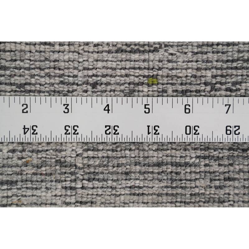 Hand Knotted Oriental Viscose Silk Carpet Tribal Animal Pictorial Greys & Charcoal Gabbeh Area Rug - 11' 10'' X 5' 1''