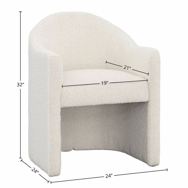 Tucker Boucle Upholstered Dining Chair, White