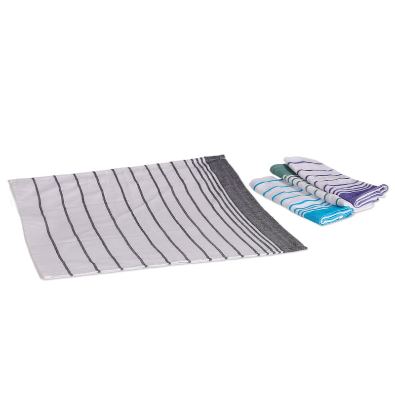 Novica Handmade Striped Meals Cotton Napkins (Set Of 4)