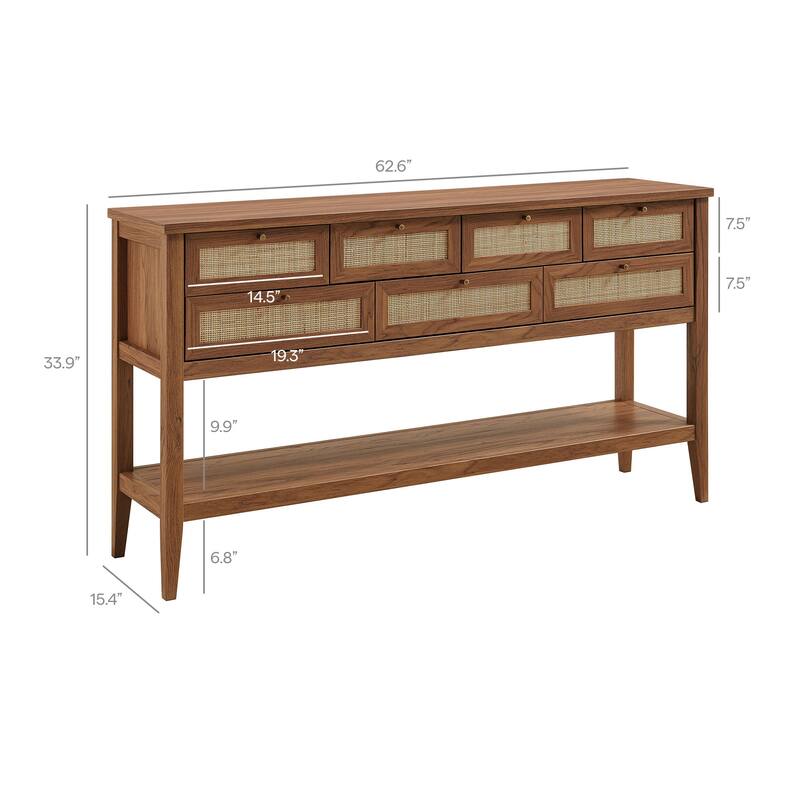 Soma 62 Inch Rattan Console Table