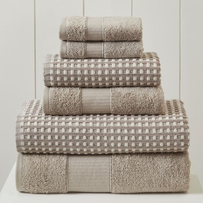 Modern Threads 6-Piece Yarn Dyed Cobblestone Jacquard Towel Set
