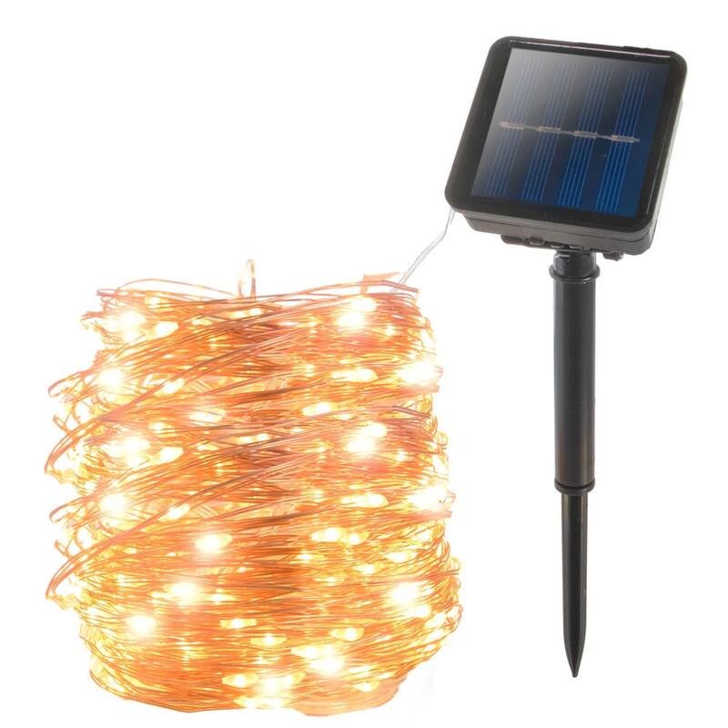 200 LED Solar Powered Copper Wire String Led Strip Fairy Garland Outdoor Light - 1 Light