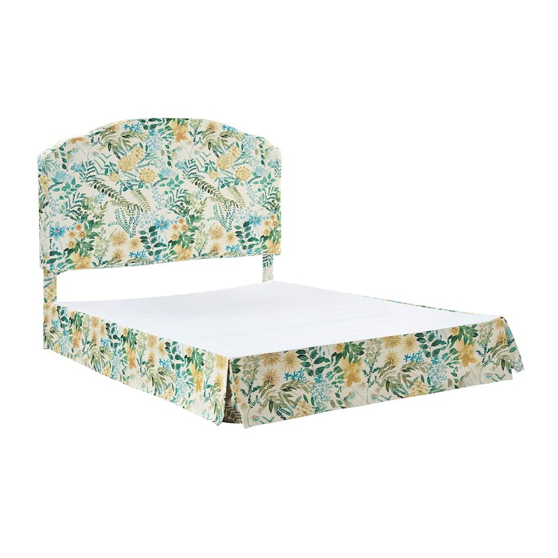 Kristian Traditional Bedroom Machine Washable Slipcovered Bed with Variety Fabric Choice Set-QB by HULALA HOME