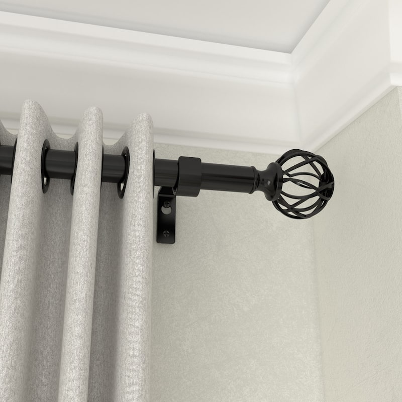 Acroma Adjustable Single Curtain Rod Overall Width X 0.75" Diameter