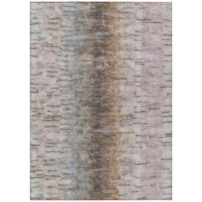 Machine Washable Indoor/ Outdoor Contemporary Ombre Chantille Rug